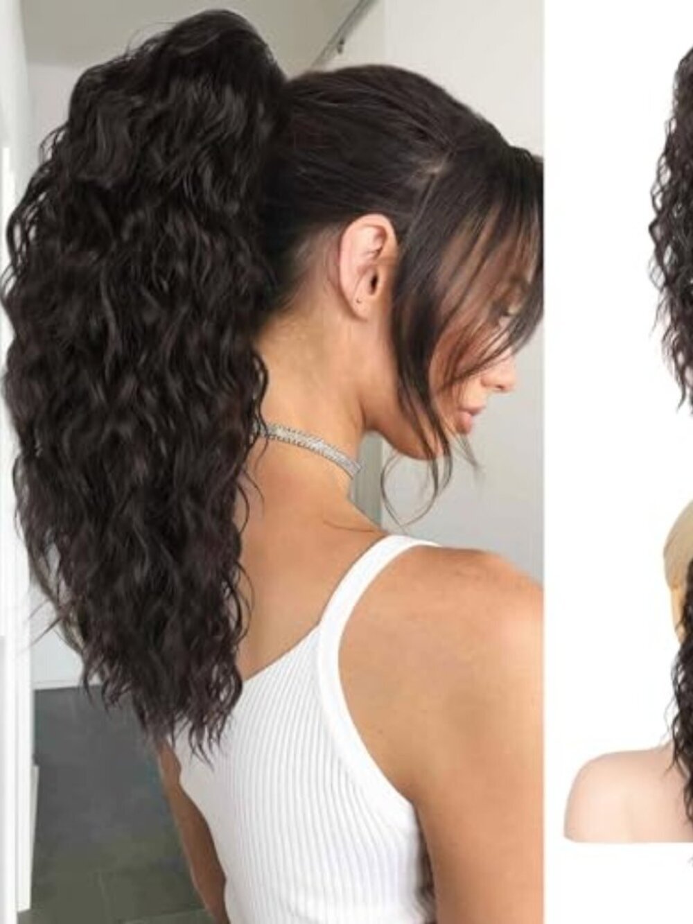 Ponytail Extension, 18 Inch Black Brown Claw Clip Ponytail Extensions